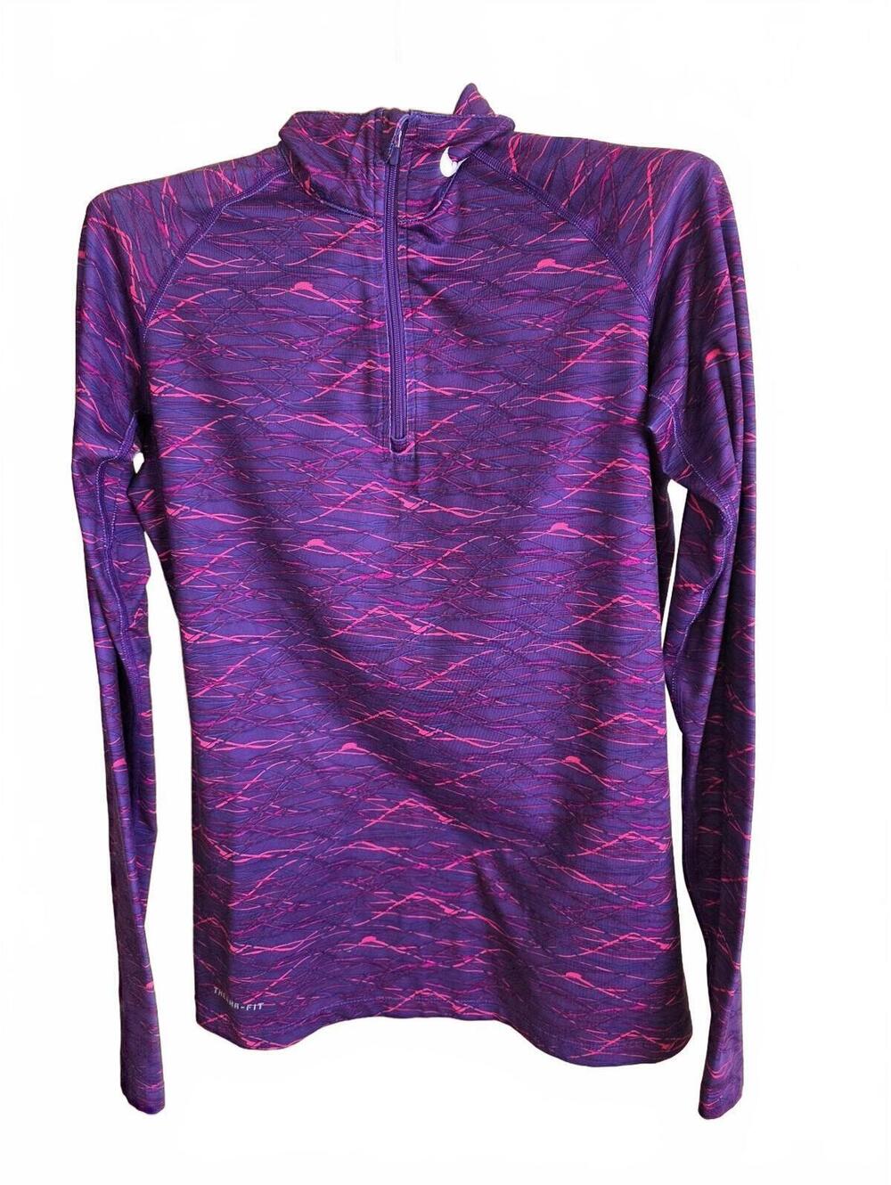 Nike Pro Combat Therma-Fit/Dry-Fit Purple and Pink Long Sleeve Fitted Top Medium